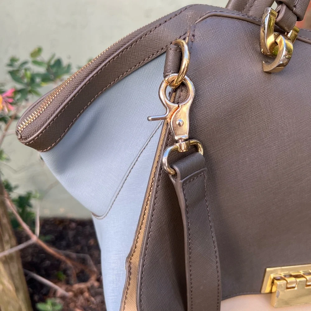 ZAC POSEN Satchel - Eartha Saffiano Colorblock Soft Double Handle Handbag